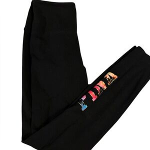 Black PINK YOGA Rainbow Logo Leggings Size Small